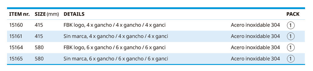 Suporte em aço com gachos